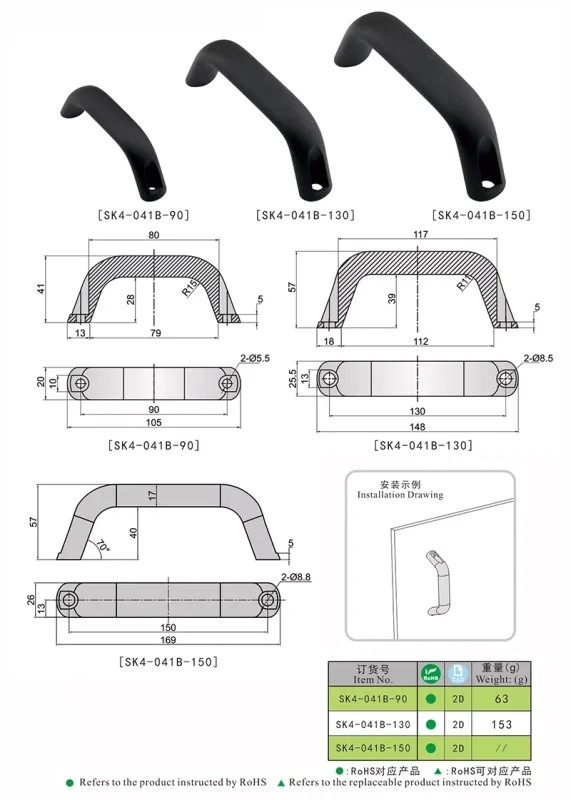 دستگیره کابینت آشپزخانه آلومینیومی SK4-041